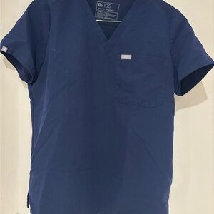 Figs Navy Blue Scrub Top
